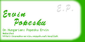 ervin popesku business card